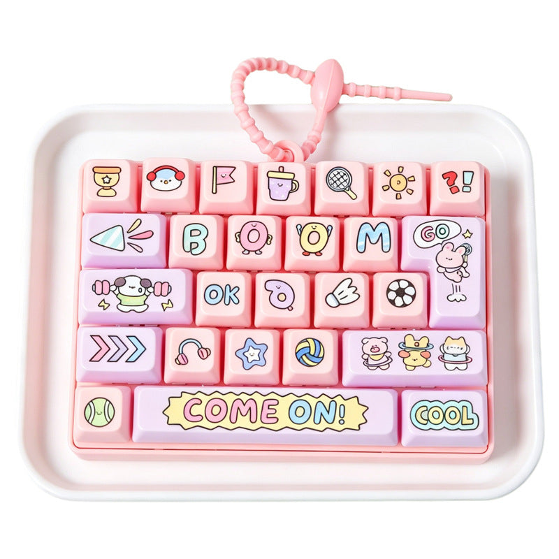 Cartoon Alphabet Mini Fidget Keyboard Pop It Toy 4 Colors