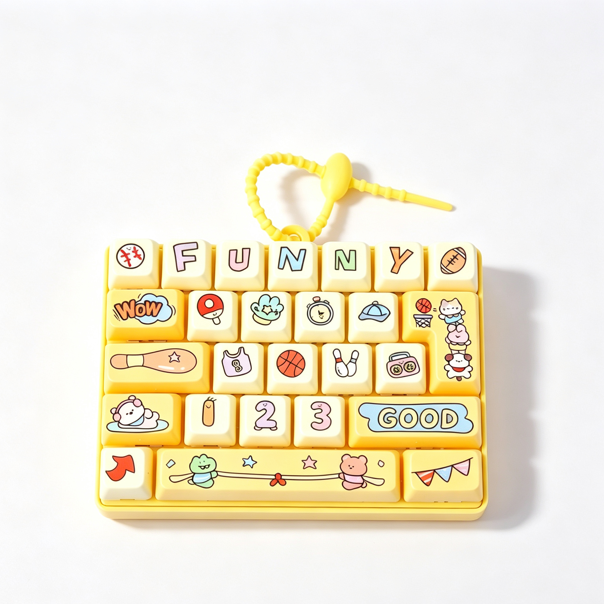 Cartoon Alphabet Mini Fidget Keyboard Pop It Toy 4 Colors