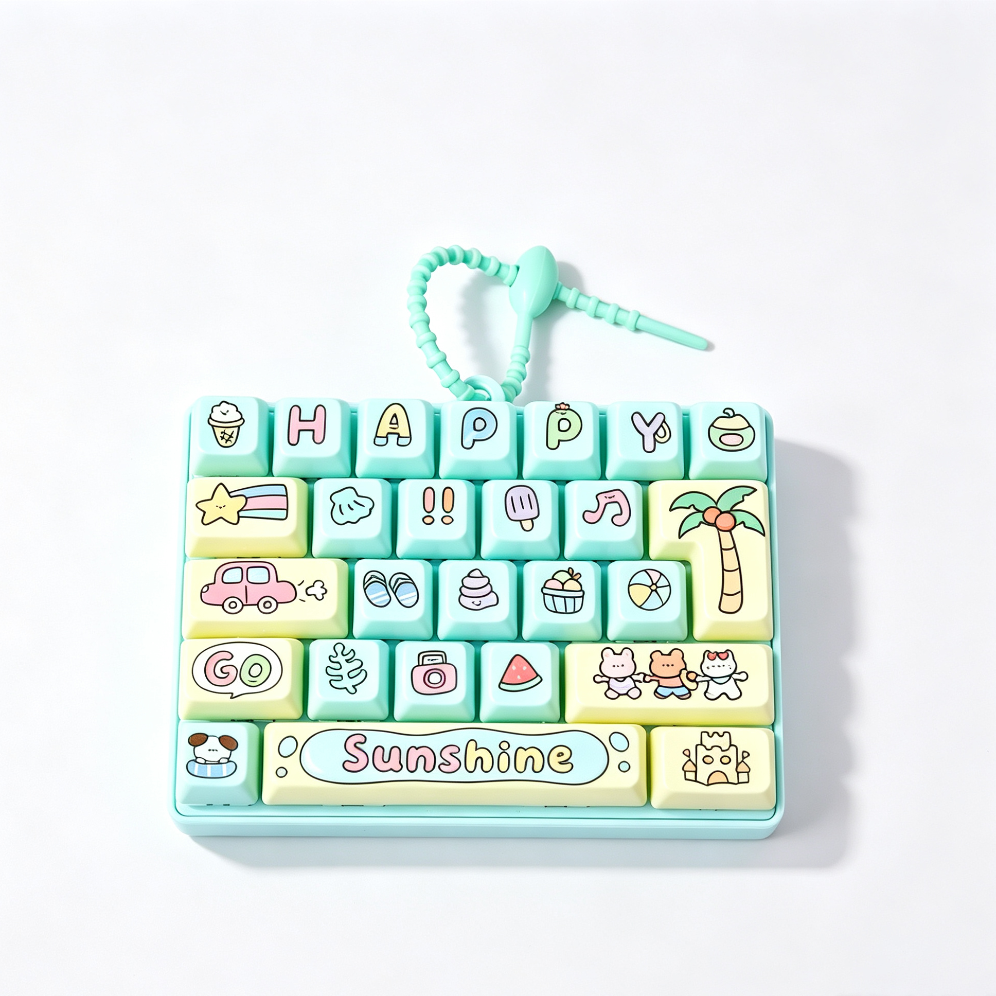Cartoon Alphabet Mini Fidget Keyboard Pop It Toy 4 Colors