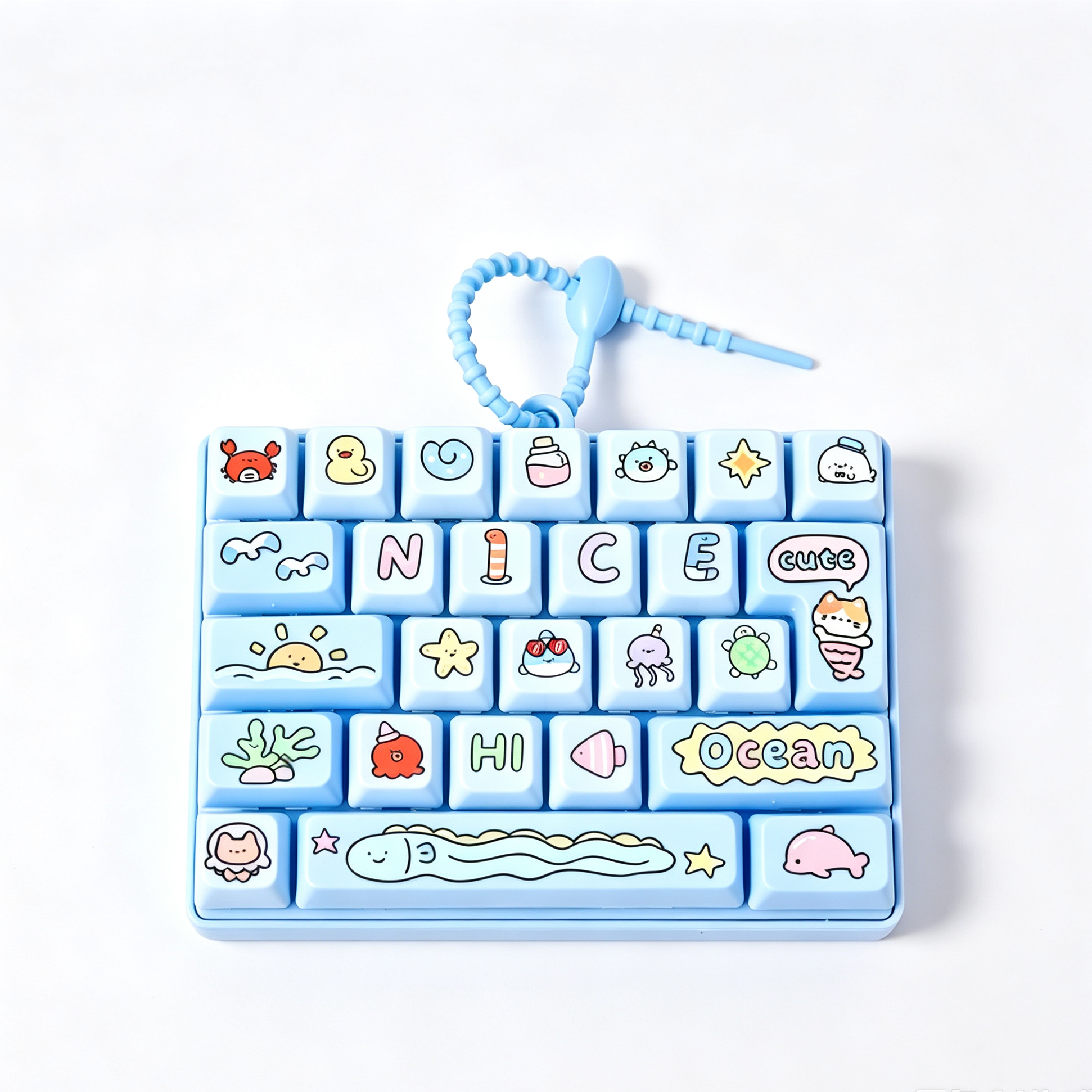 Cartoon Alphabet Mini Fidget Keyboard Pop It Toy 4 Colors