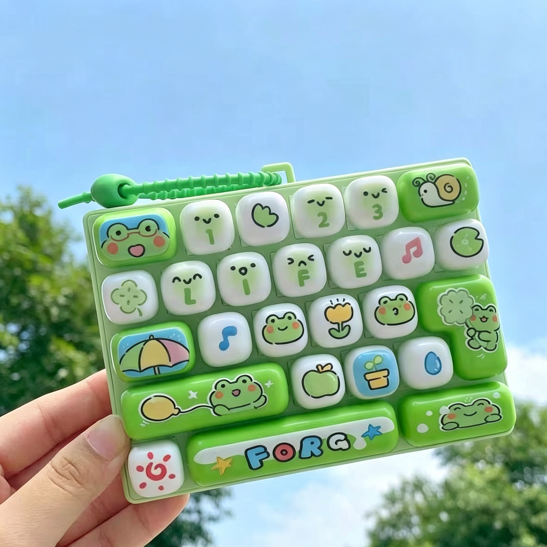 Cute Mini Fidget Keyboard Toy 26 Keys Animal Sensory Pop It Lanyard Gift for Kids
